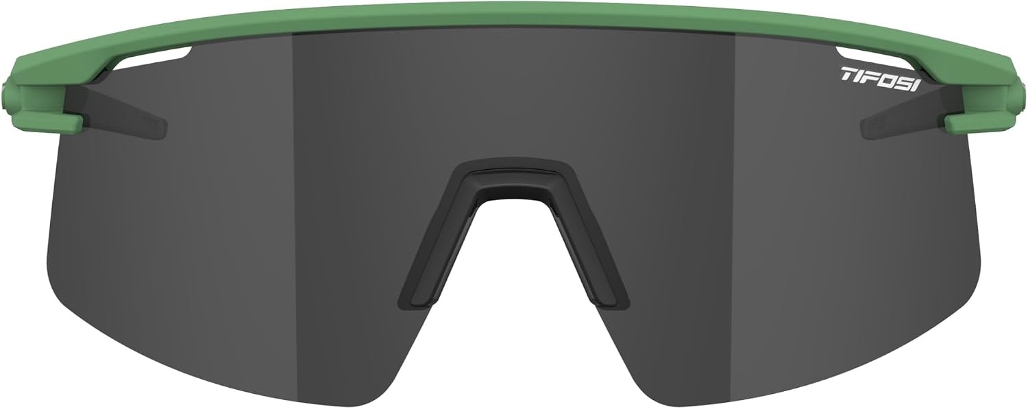 Tifosi Moab Lite Half Frame Cycling Sunglasses – Running, Pickleball(Trail Pine (Smoke  Ac Red  Clear))
