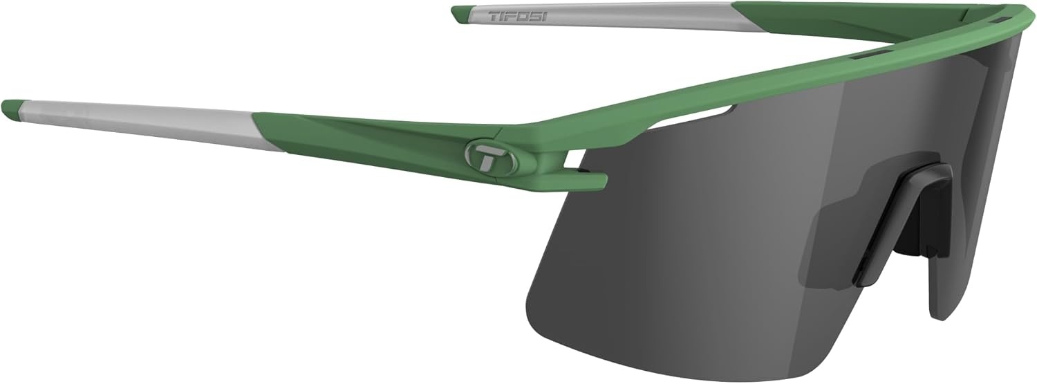 Tifosi Moab Lite Half Frame Cycling Sunglasses – Running, Pickleball(Trail Pine (Smoke  Ac Red  Clear))