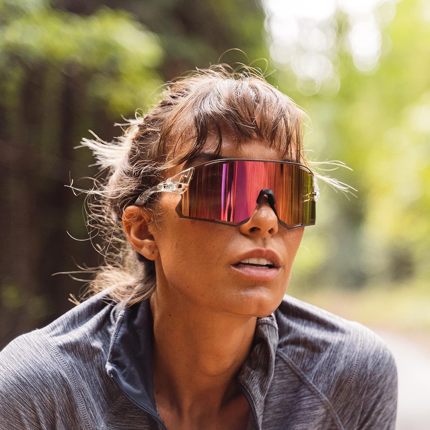 Tifosi Rail Race Cycling Sunglasses Men & Women Interchange Lens Options- Ideal For Cycling, Road, Gravel, MTB & Baseball(Crystal Clear (Clarion Rose/Clear))