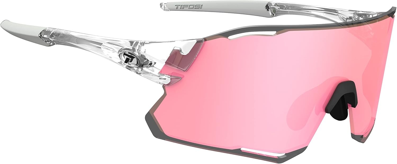 Tifosi Rail Race Cycling Sunglasses Men & Women Interchange Lens Options- Ideal For Cycling, Road, Gravel, MTB & Baseball(Crystal Clear (Clarion Rose/Clear))