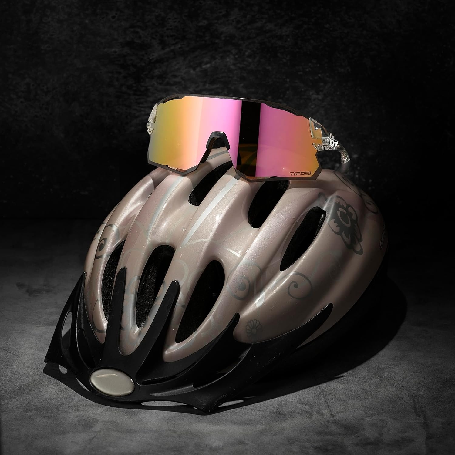 Tifosi Rail Race Cycling Sunglasses Men & Women Interchange Lens Options- Ideal For Cycling, Road, Gravel, MTB & Baseball(Crystal Clear (Clarion Rose/Clear))