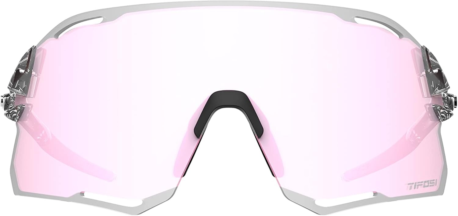 Tifosi Rail Race Cycling Sunglasses Men & Women Interchange Lens Options- Ideal For Cycling, Road, Gravel, MTB & Baseball(Crystal Clear (Clarion Rose/Clear))