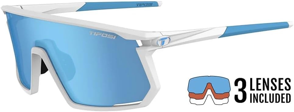 Tifosi Optics Moab Sunglasses (Matte White (Clarion Blue/AC Red/Clear))