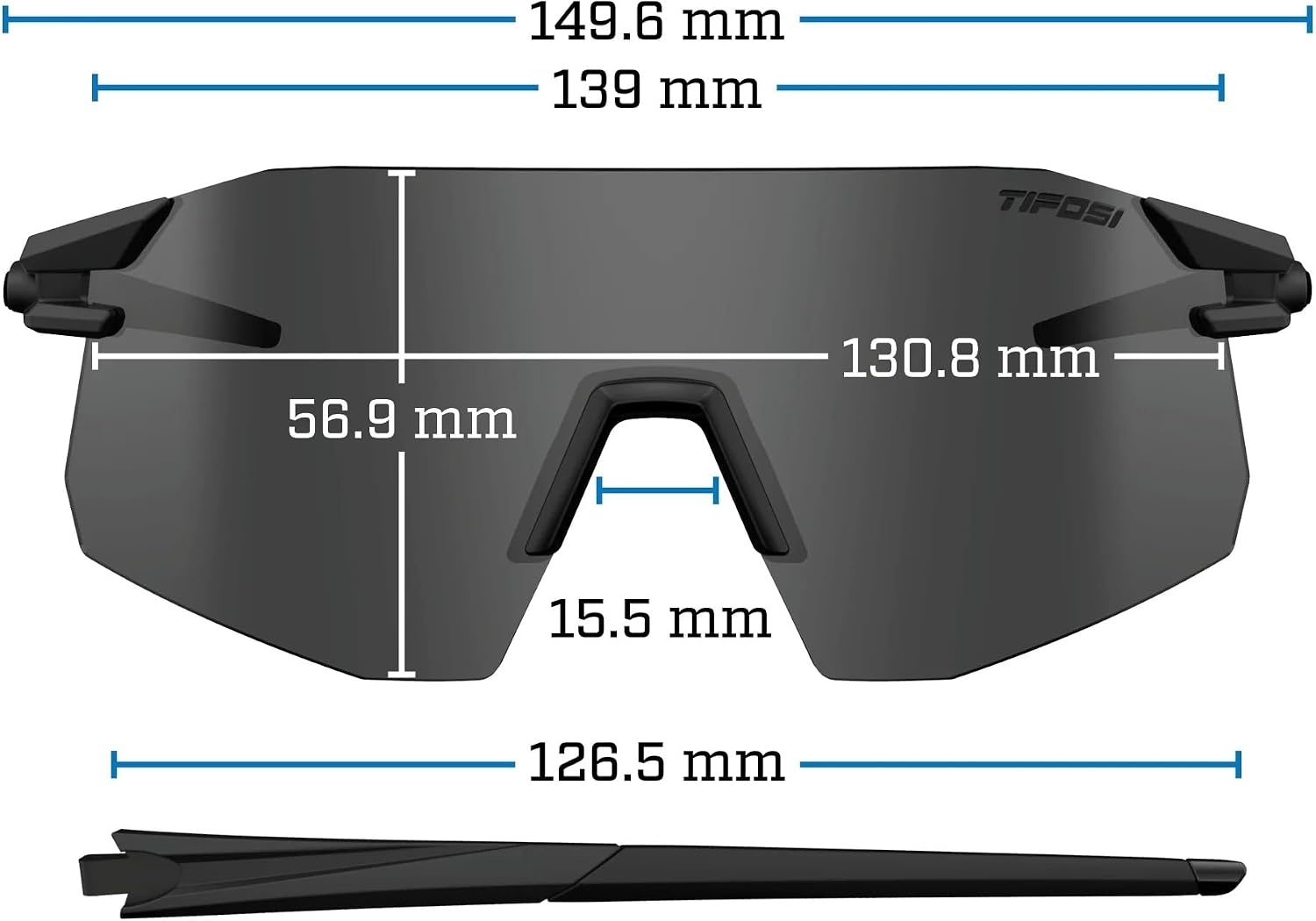 Tifosi Moab XC Rimless Cycling Sunglasses – Running, Pickleball(Forest Vapor (Clarion Yellow/Ac Red/Clear))