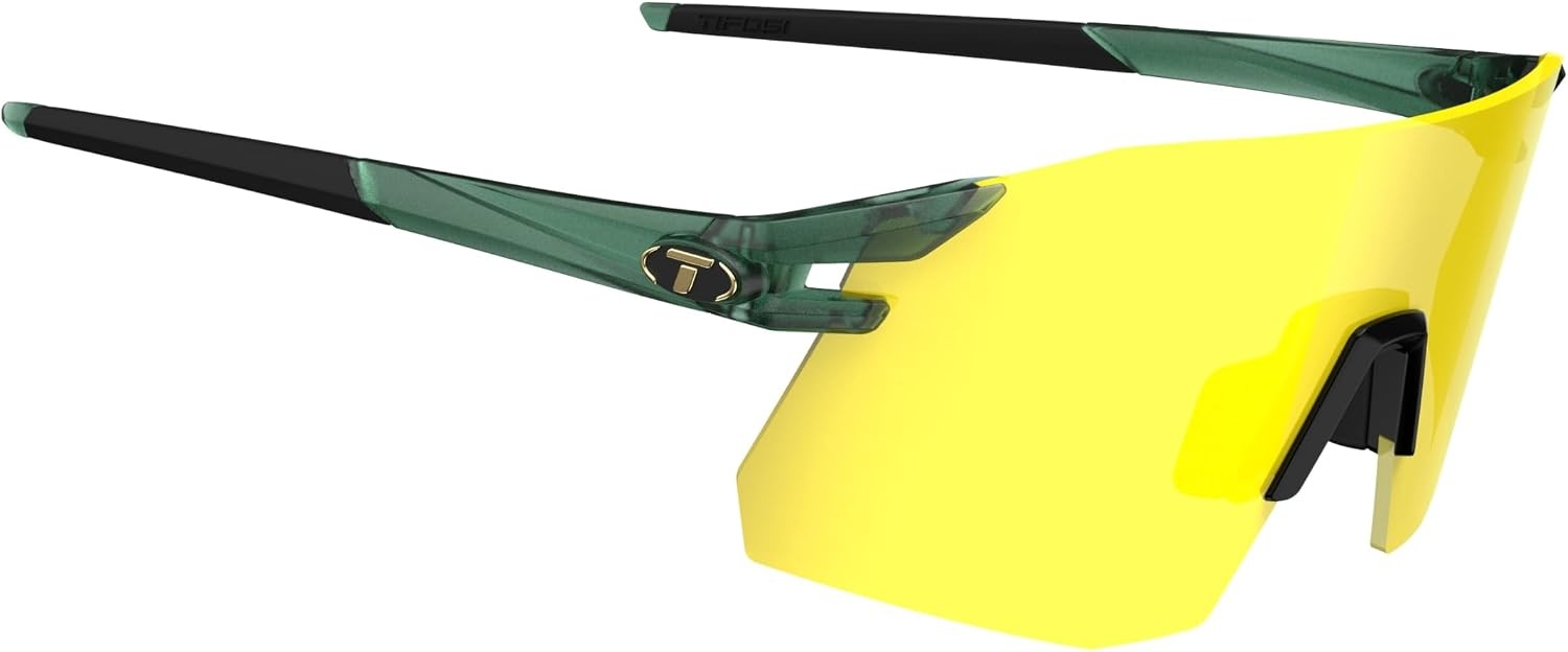 Tifosi Moab XC Rimless Cycling Sunglasses – Running, Pickleball(Forest Vapor (Clarion Yellow/Ac Red/Clear))