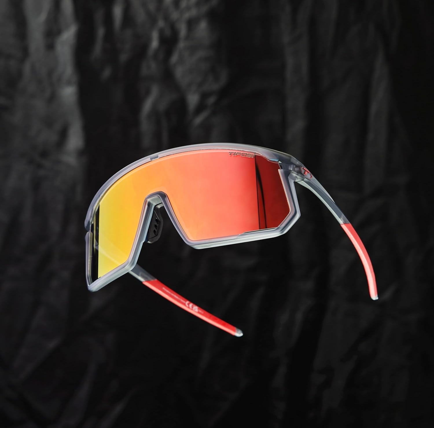 Tifosi Moab Full Frame Cycling Sunglasses – Baseball, Pickleball(Satin Vapor (Clarion Red Fototec))