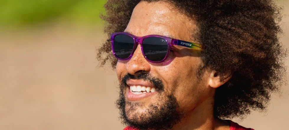 Tifosi Swank Sport Sunglasses – Tangle Free – Ideal For Cycling, Golf, Hiking, Pickleball, Running and Great Lifestyle Look(Rainbow Shine/Smoke Lens)