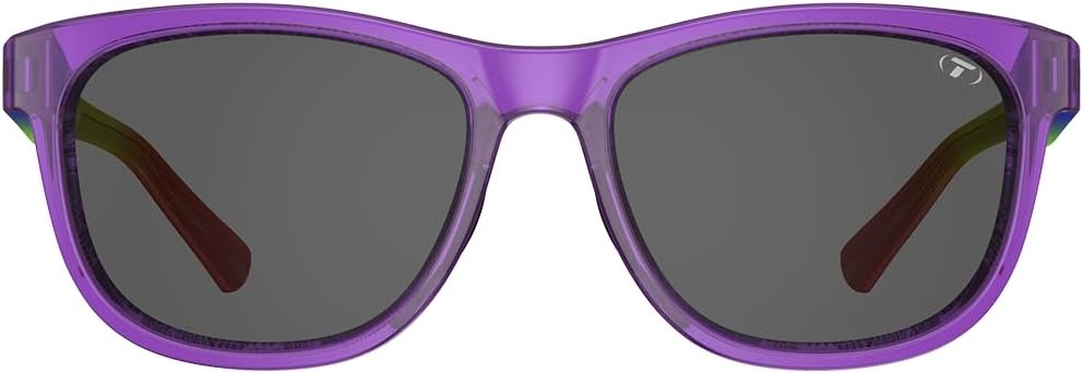 Tifosi Swank Sport Sunglasses – Tangle Free – Ideal For Cycling, Golf, Hiking, Pickleball, Running and Great Lifestyle Look(Rainbow Shine/Smoke Lens)