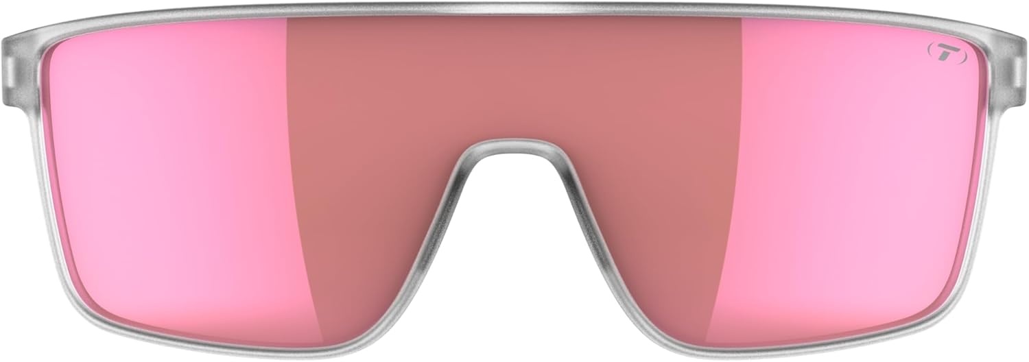 Tifosi Sanctum Sunglasses, Ideal For Cycling, Golf, Hiking, Running, Tennis & Pickleball, Lifestyle(Satin Clear (Pink Mirror))