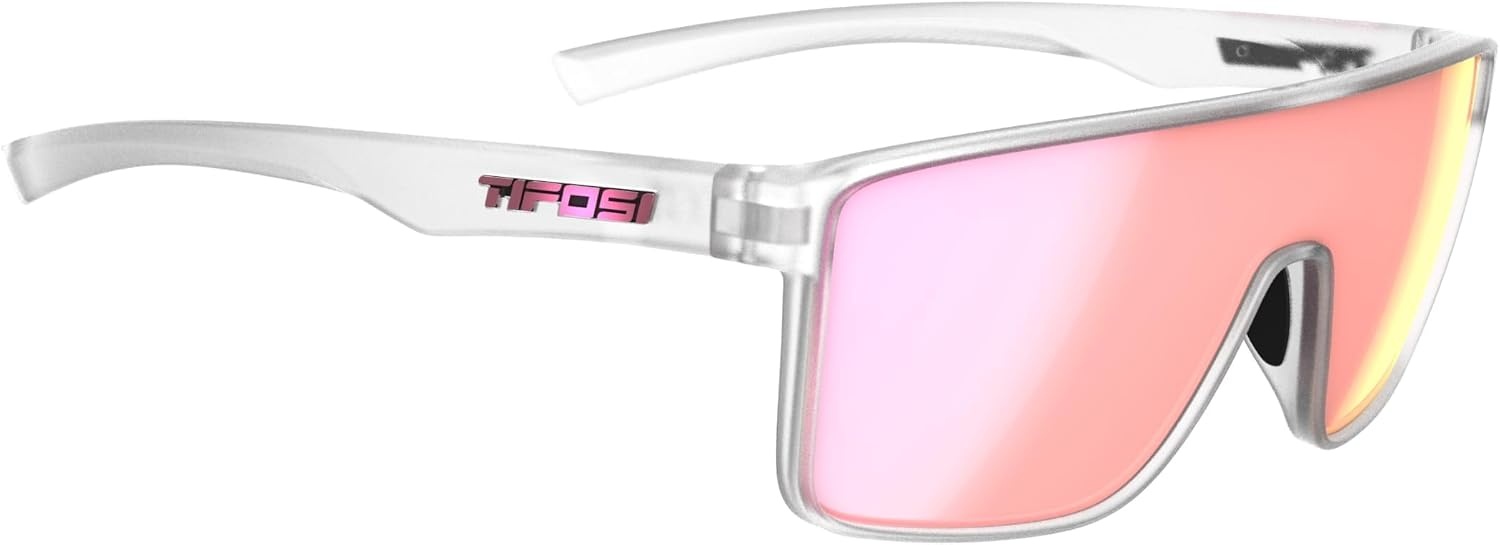 Tifosi Sanctum Sunglasses, Ideal For Cycling, Golf, Hiking, Running, Tennis & Pickleball, Lifestyle(Satin Clear (Pink Mirror))