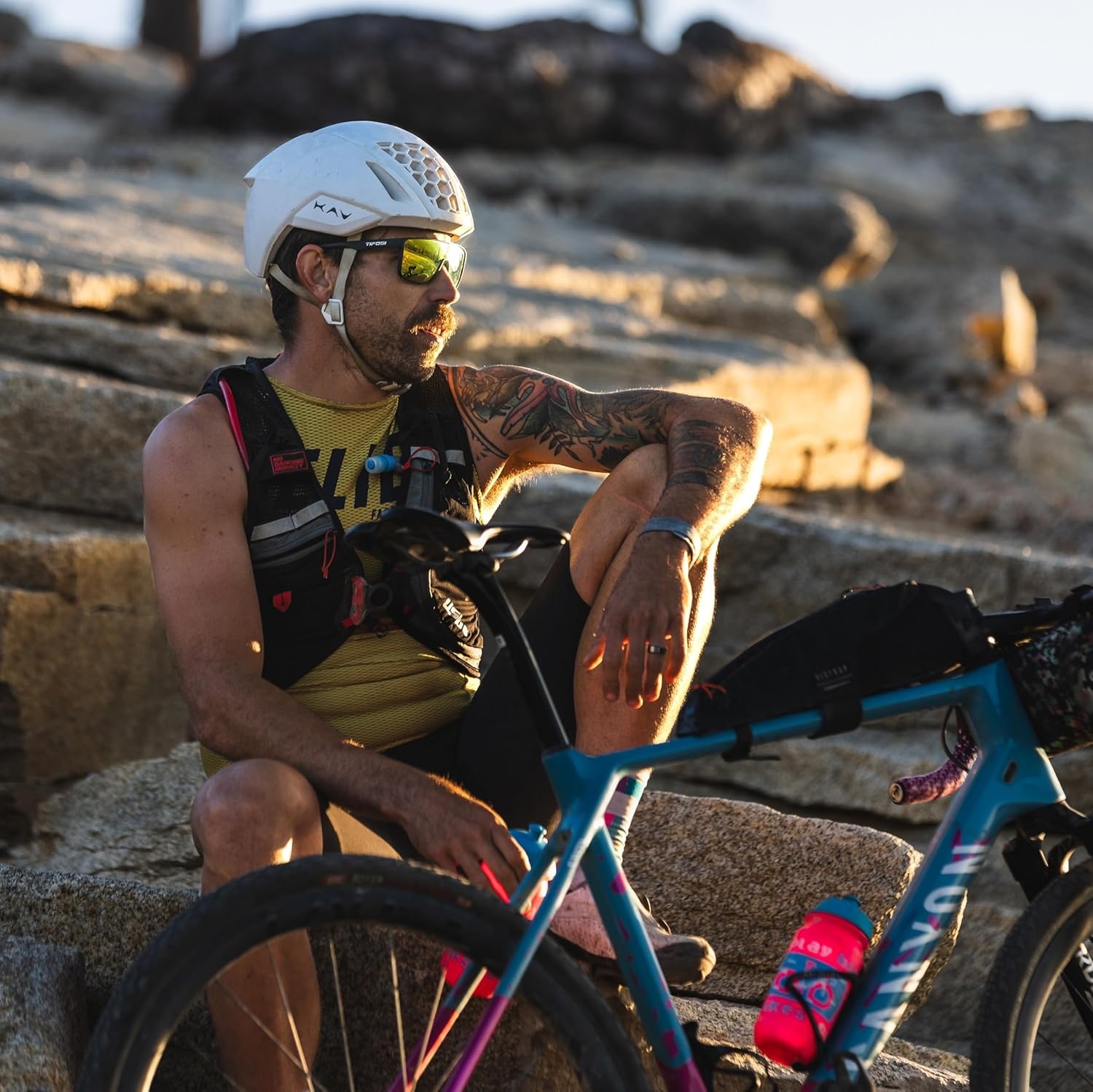 Tifosi Sanctum Sunglasses, Ideal For Cycling, Golf, Hiking, Running, Tennis & Pickleball, Lifestyle(Matte Black (Smoke Yellow Mirror))
