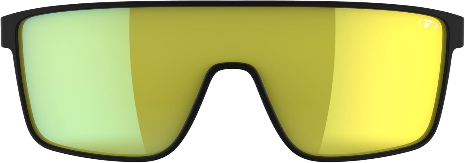 Tifosi Sanctum Sunglasses, Ideal For Cycling, Golf, Hiking, Running, Tennis & Pickleball, Lifestyle(Matte Black (Smoke Yellow Mirror))