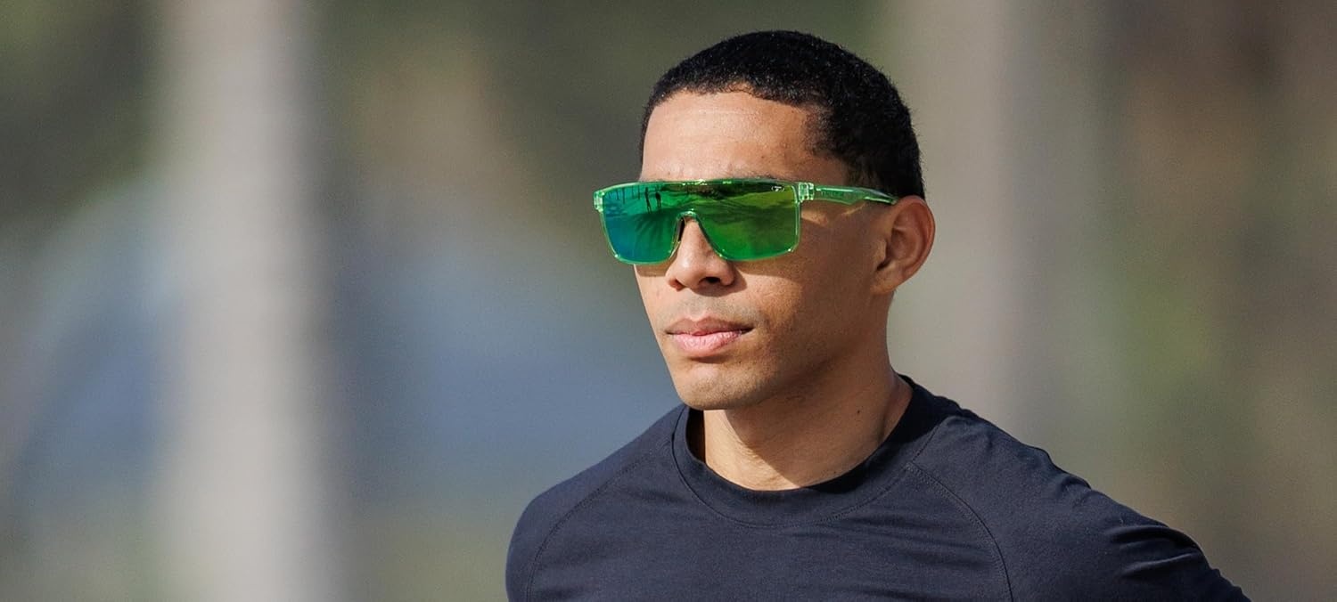 Tifosi Sanctum Sunglasses, Ideal For Cycling, Golf, Hiking, Running, Tennis & Pickleball, Lifestyle(Neon Hyper Lime (Green Mirror With With Anti Reflective Coating (Ar)))