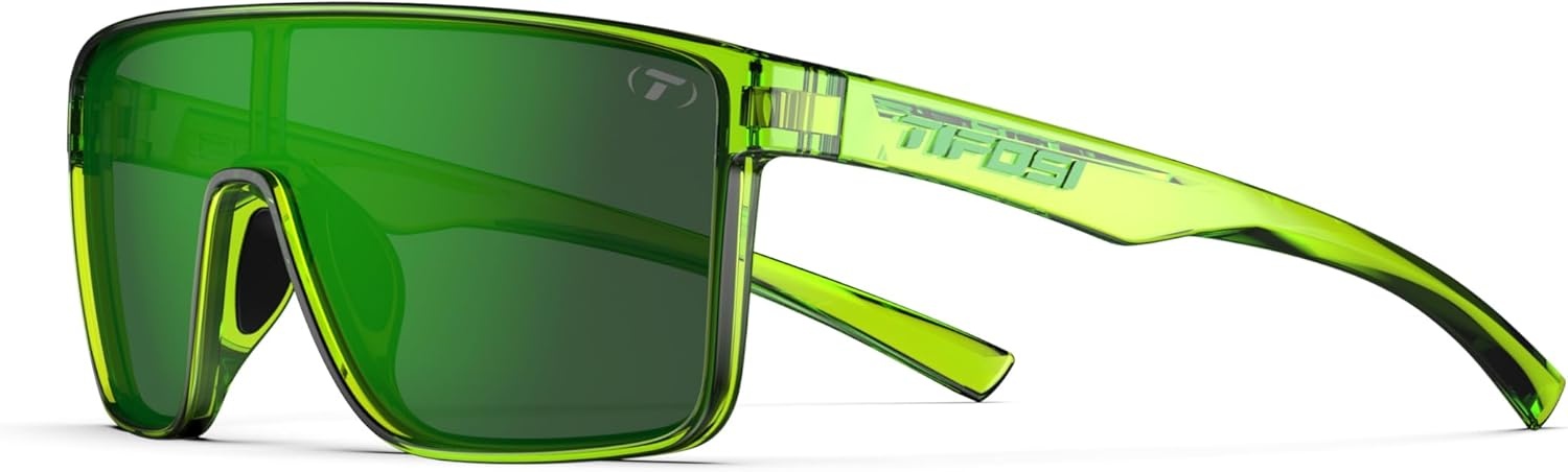 Tifosi Sanctum Sunglasses, Ideal For Cycling, Golf, Hiking, Running, Tennis & Pickleball, Lifestyle(Neon Hyper Lime (Green Mirror With With Anti Reflective Coating (Ar)))