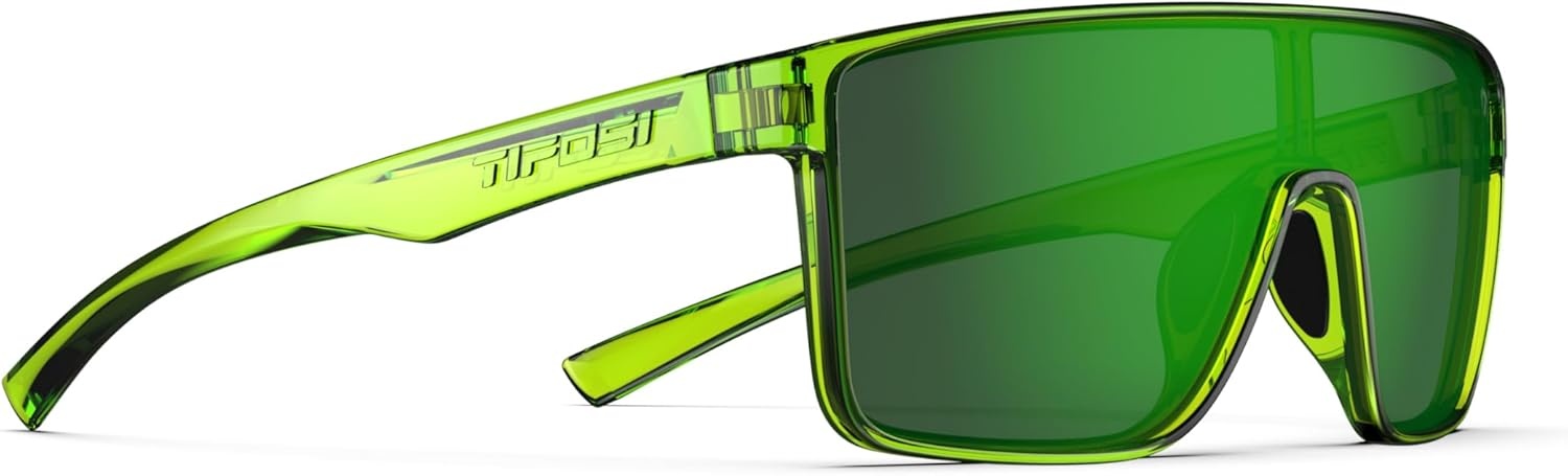 Tifosi Sanctum Sunglasses, Ideal For Cycling, Golf, Hiking, Running, Tennis & Pickleball, Lifestyle(Neon Hyper Lime (Green Mirror With With Anti Reflective Coating (Ar)))