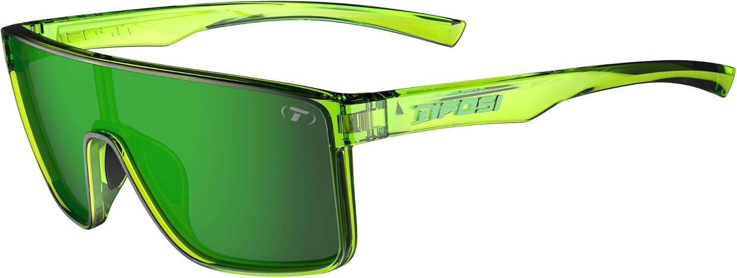 Tifosi Sanctum Sunglasses, Ideal For Cycling, Golf, Hiking, Running, Tennis & Pickleball, Lifestyle(Neon Hyper Lime (Green Mirror With With Anti Reflective Coating (Ar)))