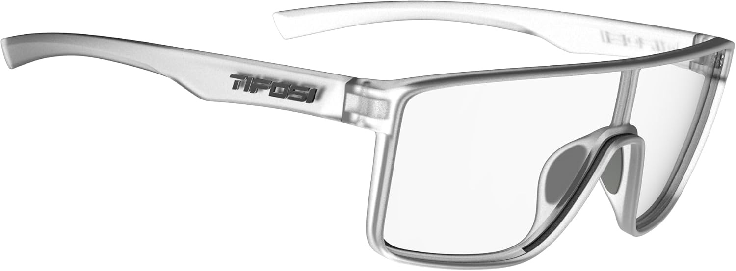 Tifosi Sanctum Sunglasses, Ideal For Cycling, Golf, Hiking, Running, Tennis & Pickleball, Lifestyle(Satin Clear (Clear Lens))