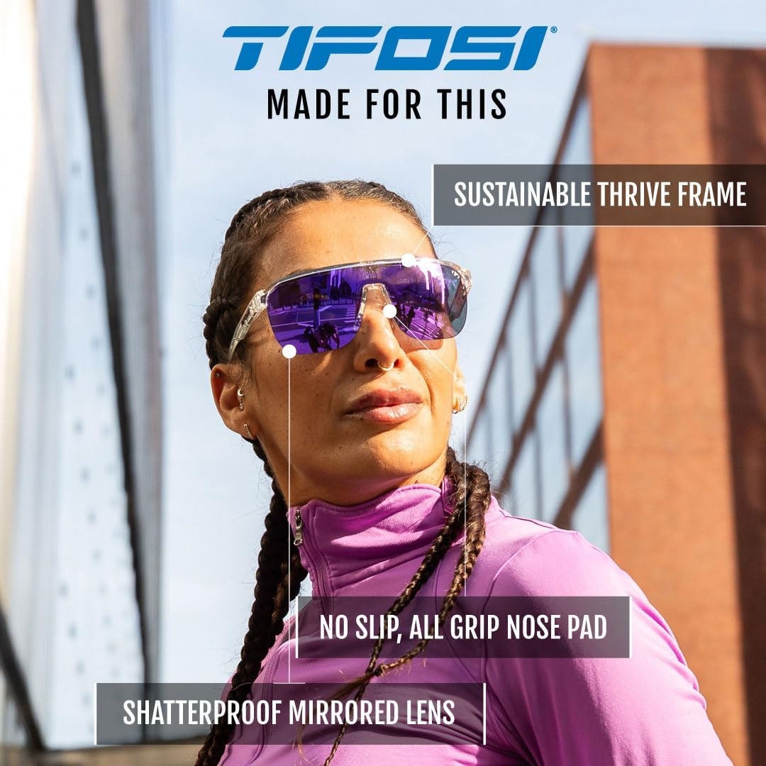 Tifosi Optics Sanctum SL Sunglasses(Crystal Clear (Purple Mirror Ar))