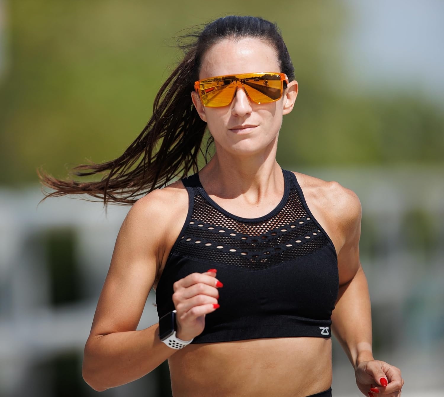 Tifosi Sanctum Sunglasses, Ideal For Cycling, Golf, Hiking, Running, Tennis & Pickleball, Lifestyle(Neon Amber Blaze (Atomic Orange Mirror With Anti Reflective Coating (Ar)))
