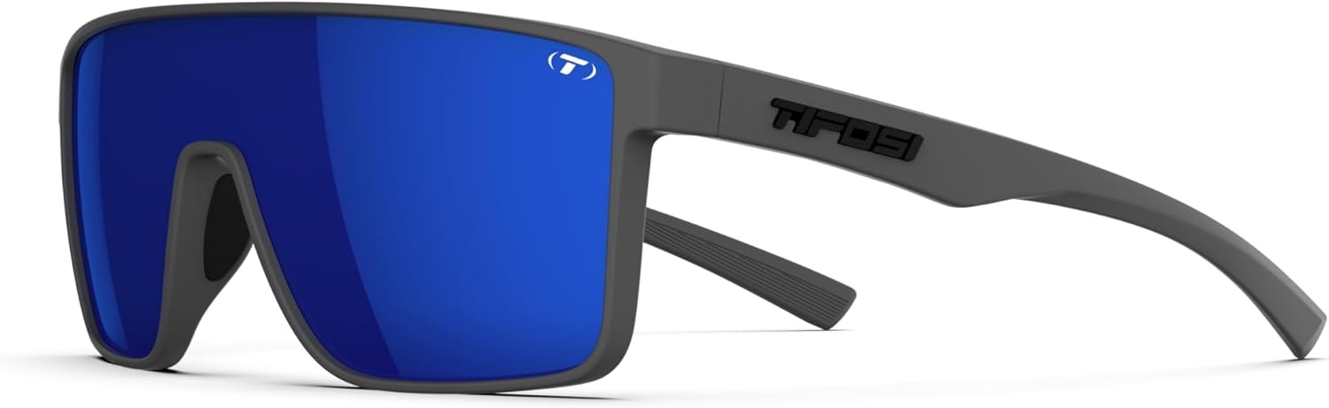 Tifosi Sanctum Sunglasses, Ideal For Cycling, Golf, Hiking, Running, Tennis & Pickleball, Lifestyle(Matte Gunmetal (Cobalt Blue Mirror))