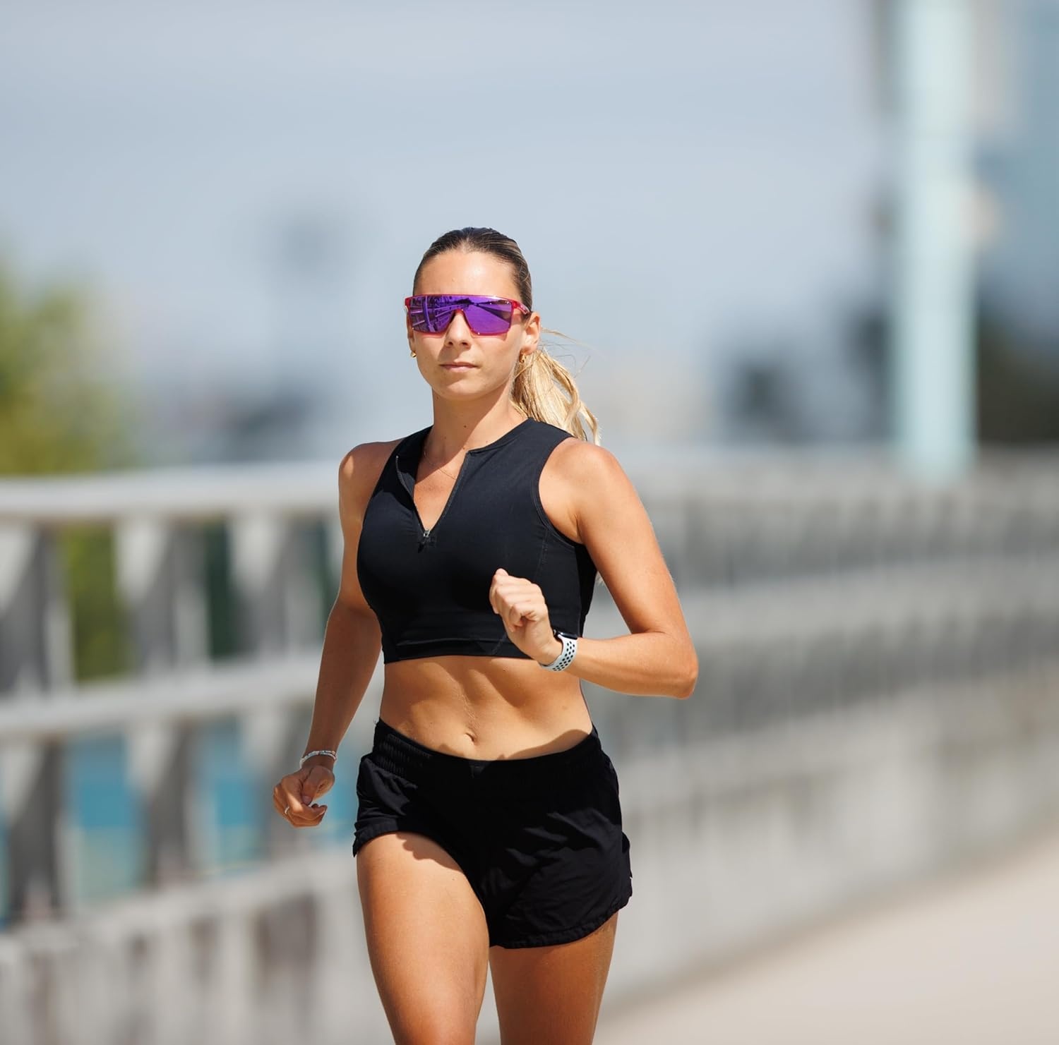 Tifosi Sanctum Sunglasses, Ideal For Cycling, Golf, Hiking, Running, Tennis & Pickleball, Lifestyle(Neon Purple Punch (Purple Mirror With Ar))