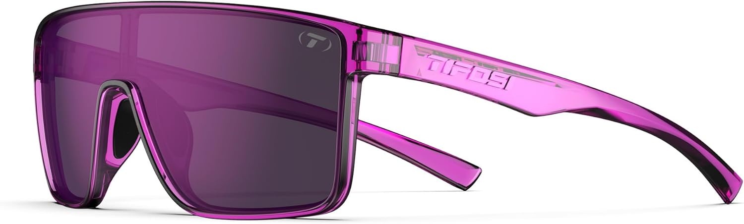 Tifosi Sanctum Sunglasses, Ideal For Cycling, Golf, Hiking, Running, Tennis & Pickleball, Lifestyle(Neon Purple Punch (Purple Mirror With Ar))