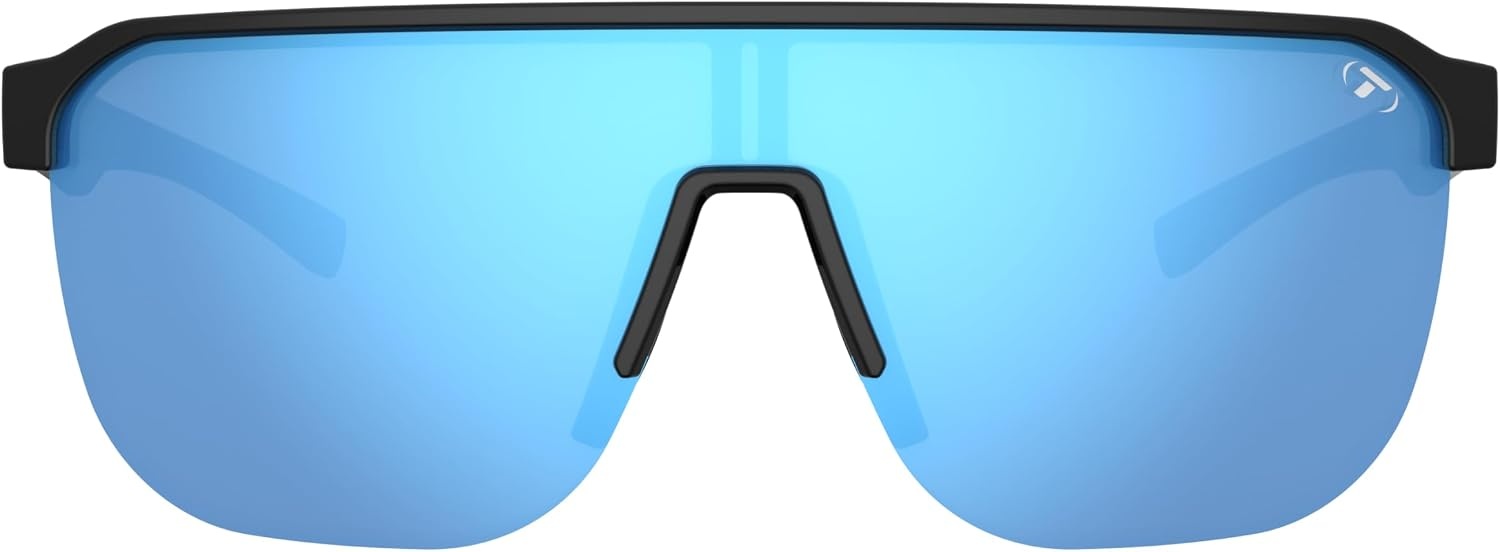 Tifosi Optics Sanctum SL Sunglasses(Gloss Black (Smoke Bright Blue Mirror))