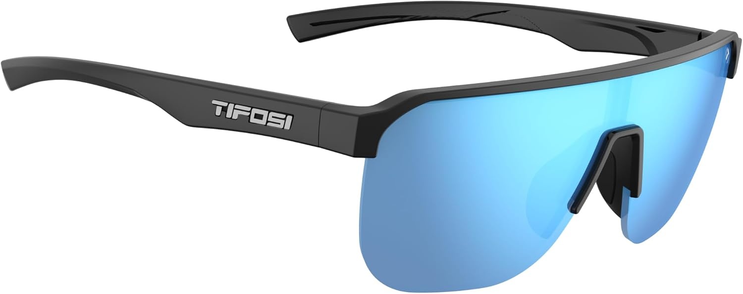 Tifosi Optics Sanctum SL Sunglasses(Gloss Black (Smoke Bright Blue Mirror))