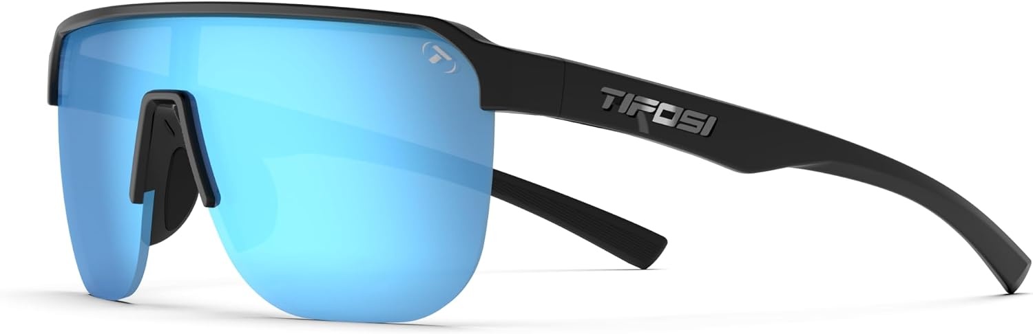 Tifosi Optics Sanctum SL Sunglasses(Gloss Black (Smoke Bright Blue Mirror))