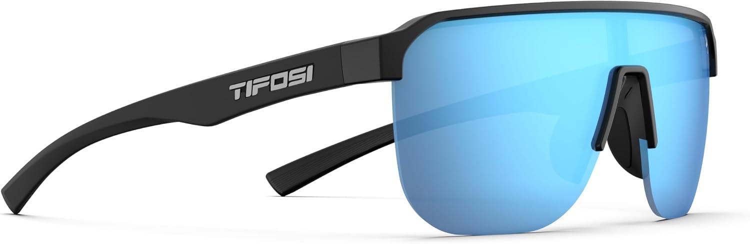 Tifosi Optics Sanctum SL Sunglasses(Gloss Black (Smoke Bright Blue Mirror))