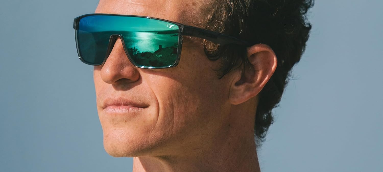 Tifosi Sanctum Sunglasses, Ideal For Cycling, Golf, Hiking, Running, Tennis & Pickleball, Lifestyle(Crystal Smoke (Smoke Green Mirror))