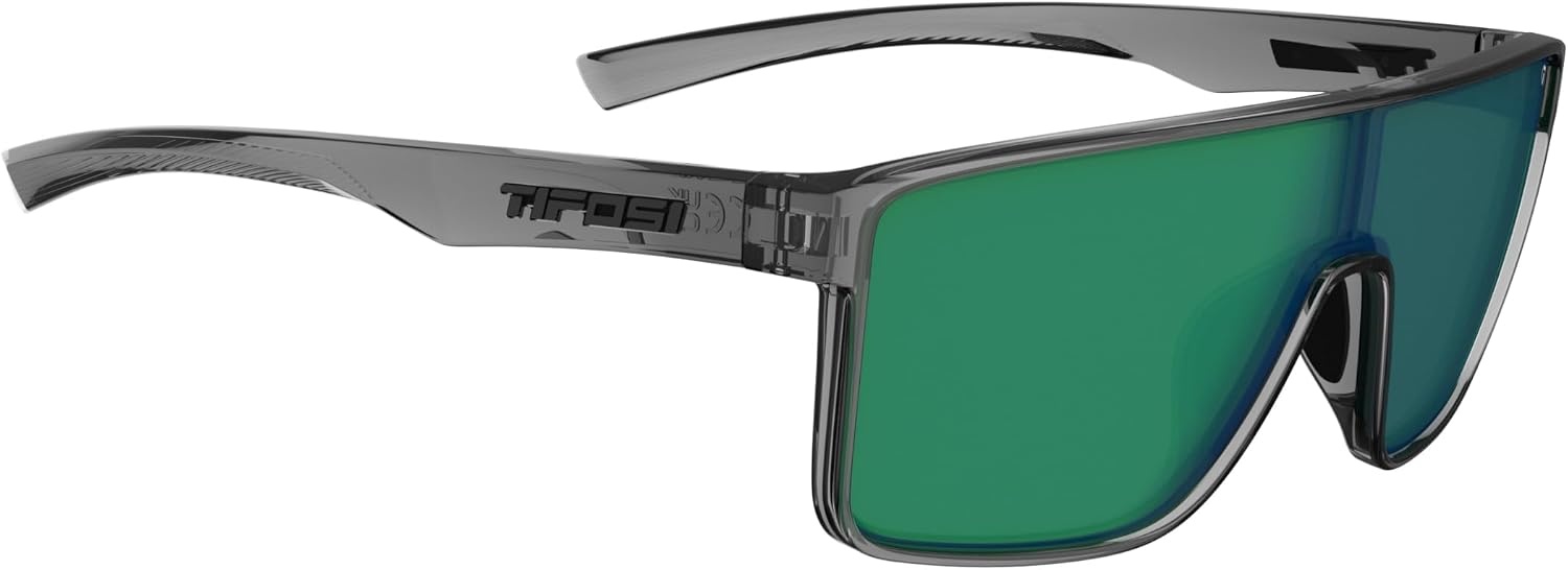 Tifosi Sanctum Sunglasses, Ideal For Cycling, Golf, Hiking, Running, Tennis & Pickleball, Lifestyle(Crystal Smoke (Smoke Green Mirror))