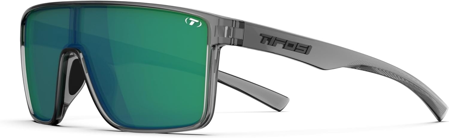 Tifosi Sanctum Sunglasses, Ideal For Cycling, Golf, Hiking, Running, Tennis & Pickleball, Lifestyle(Crystal Smoke (Smoke Green Mirror))