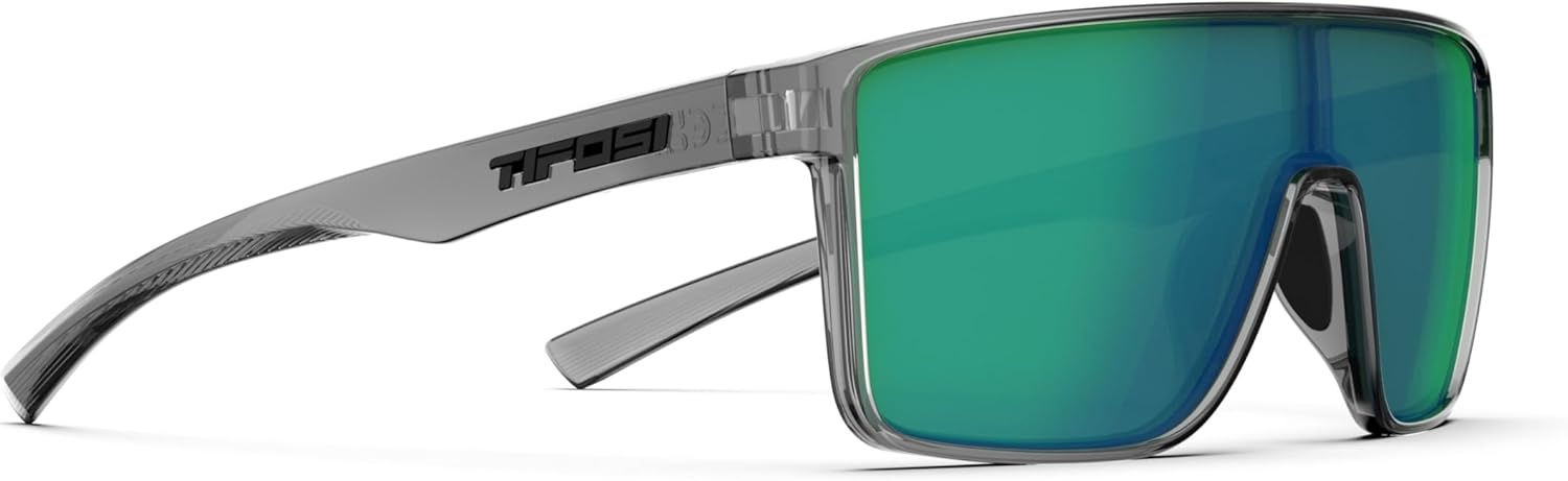 Tifosi Sanctum Sunglasses, Ideal For Cycling, Golf, Hiking, Running, Tennis & Pickleball, Lifestyle(Crystal Smoke (Smoke Green Mirror))