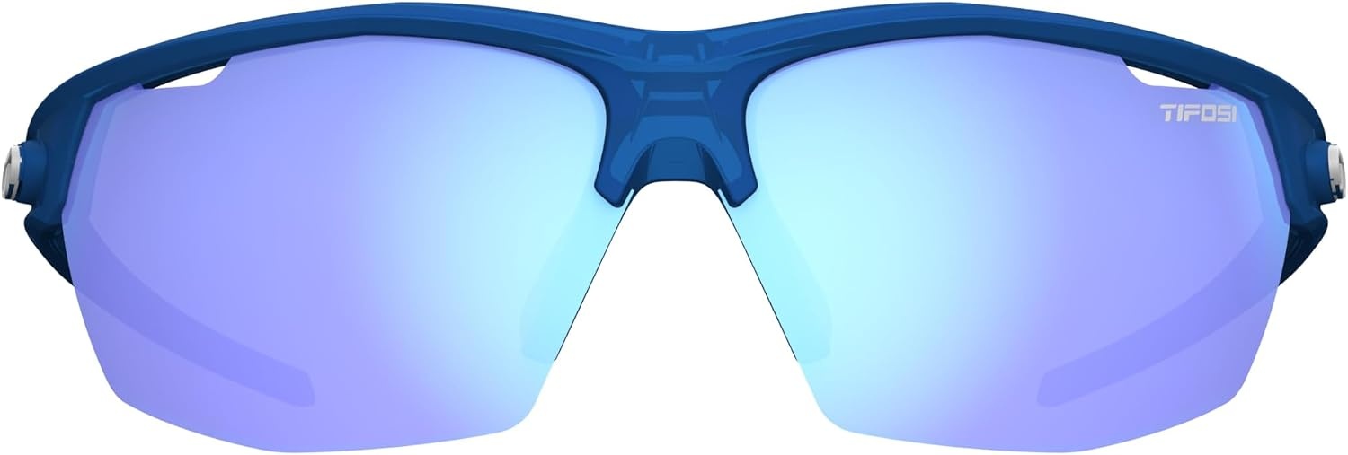 Tifosi Optics Navar Sport Sunglasses – Ideal For Golf, Pickleball, Running & Tennis. Vented Lenses Prevent Fogging(Midnight Vapor  Sky Blue Mirror)