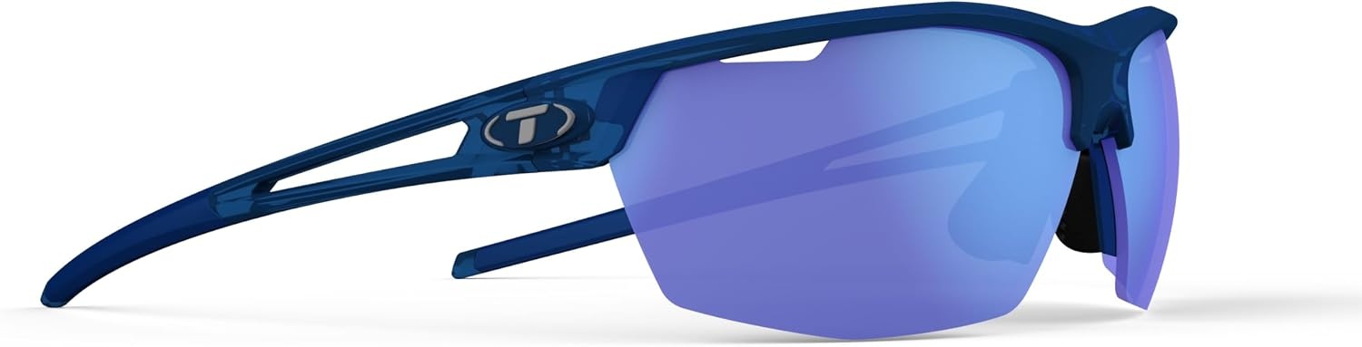 Tifosi Optics Navar Sport Sunglasses – Ideal For Golf, Pickleball, Running & Tennis. Vented Lenses Prevent Fogging(Midnight Vapor  Sky Blue Mirror)