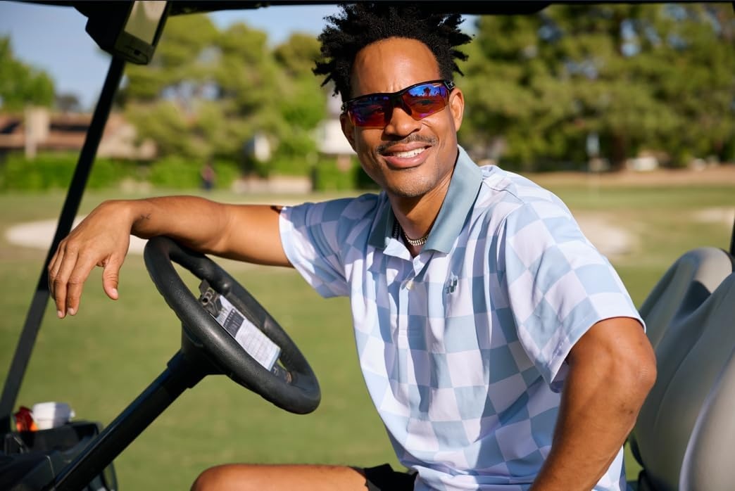Tifosi Optics Navar FC Full Coverage Sport Sunglasses – Ideal For Golf, Pickleball, Running & Tennis. Vented Lenses(Gloss Black  Ac Red)