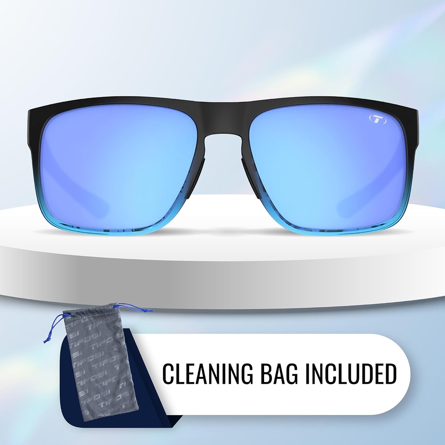 Tifosi Swick Sport Sunglasses – Ideal For Cycling, Golf, Hiking, Pickleball, Running, Tennis and Great Lifestyle Look(Onyx-blue Fade/Sky Blue)