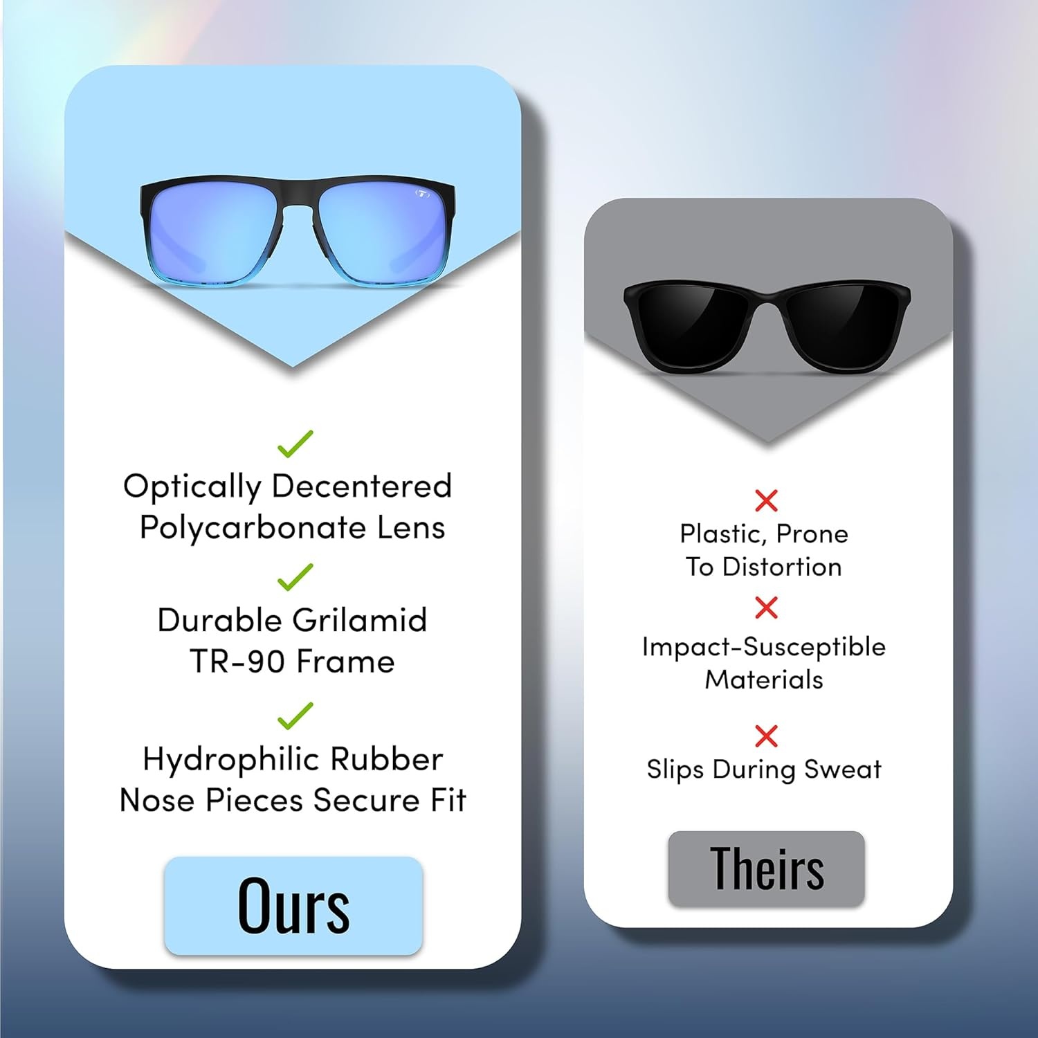 Tifosi Swick Sport Sunglasses – Ideal For Cycling, Golf, Hiking, Pickleball, Running, Tennis and Great Lifestyle Look(Onyx-blue Fade/Sky Blue)
