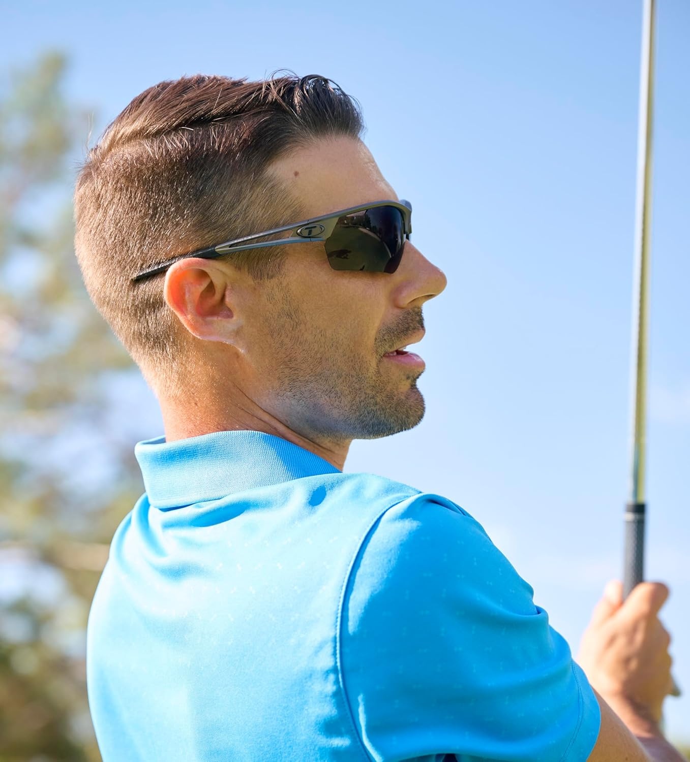 Tifosi Optics Navar FC Full Coverage Sport Sunglasses – Ideal For Golf, Pickleball, Running & Tennis. Vented Lenses(Iron  Enliven Golf)