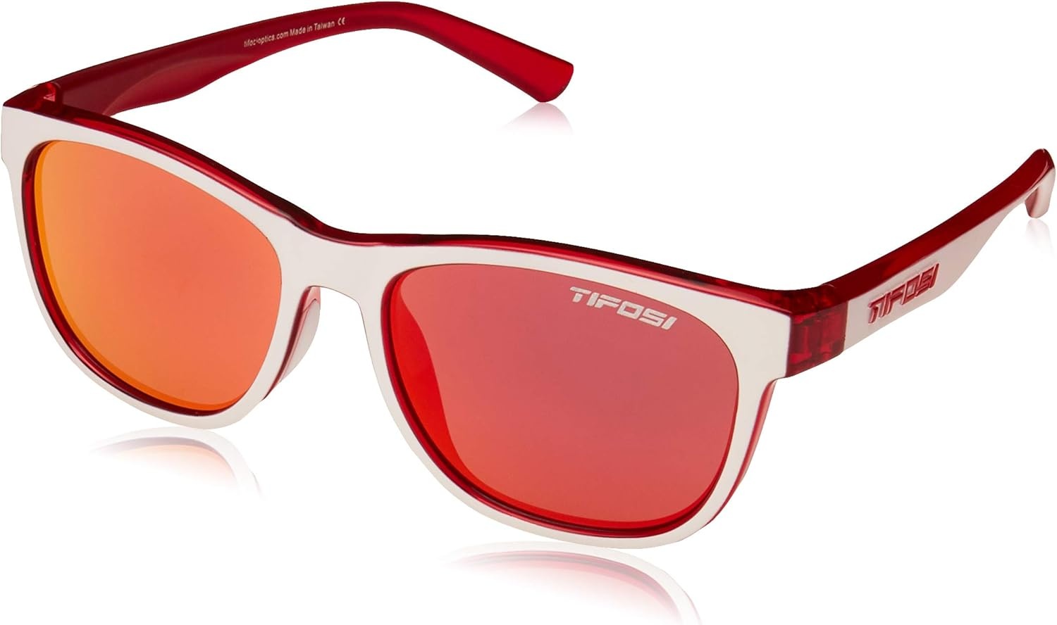 Tifosi Swick Sport Sunglasses – Ideal For Cycling, Golf, Hiking, Pickleball, Running, Tennis and Great Lifestyle Look(Icicle Red)