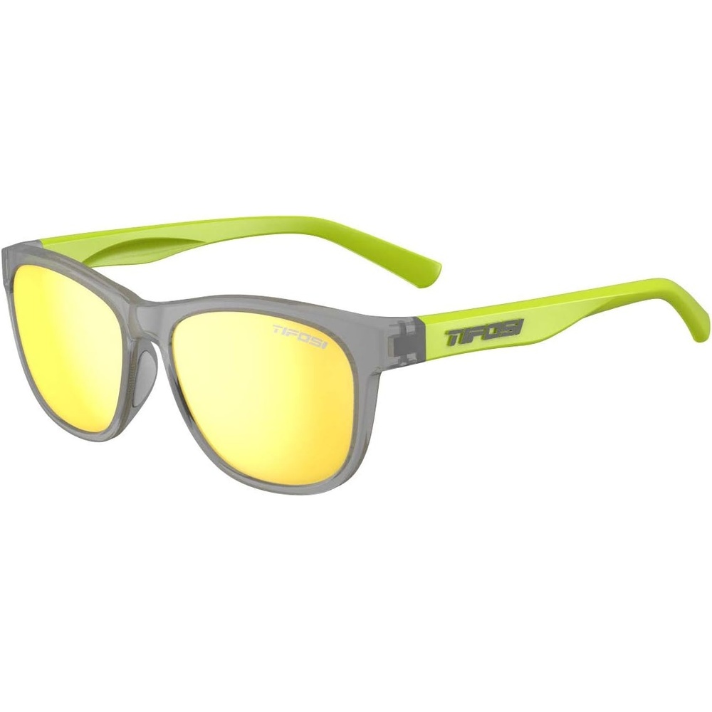 Tifosi Swick Sport Sunglasses – Ideal For Cycling, Golf, Hiking, Pickleball, Running, Tennis and Great Lifestyle Look(Vapor/Neon Smoke Yellow)
