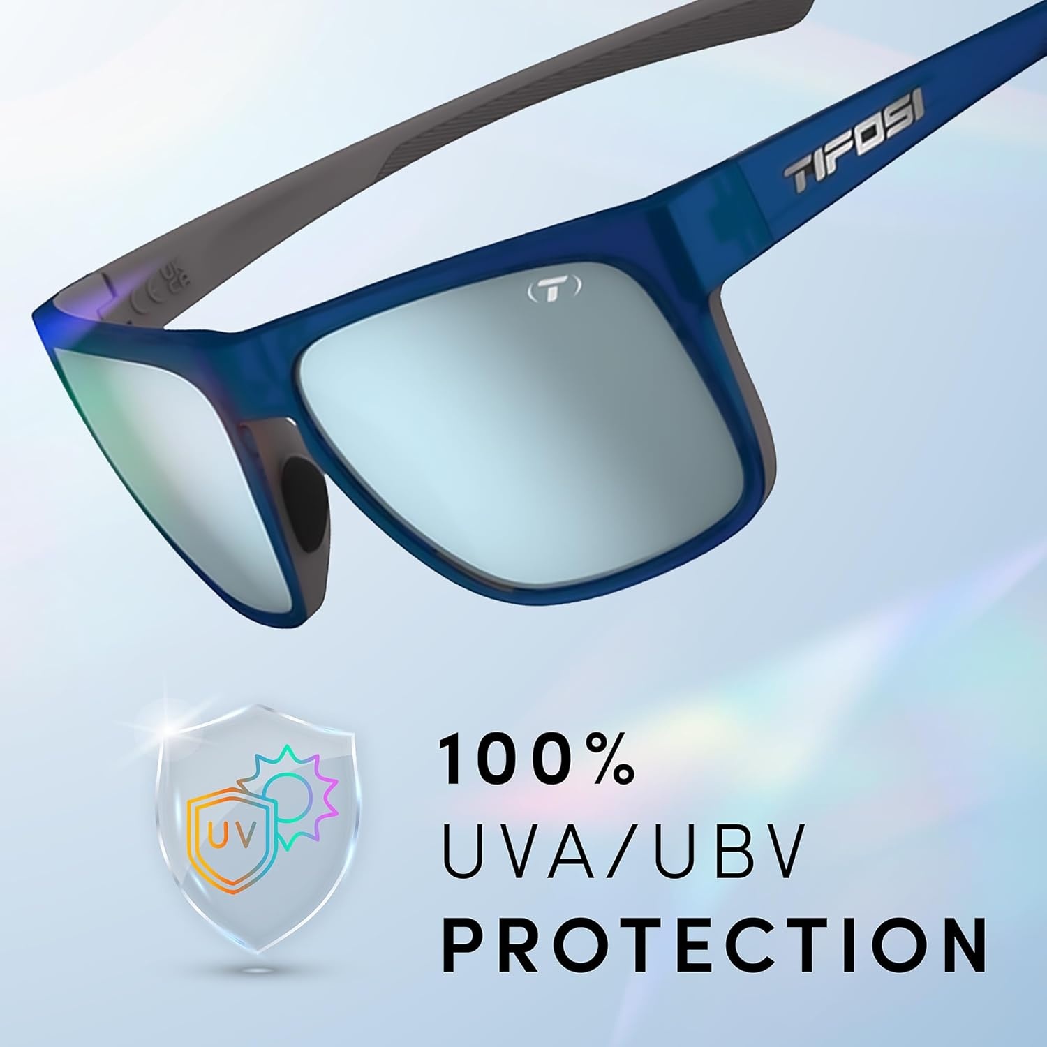 Tifosi Swick Sport Sunglasses – Ideal For Cycling, Golf, Hiking, Pickleball, Running, Tennis and Great Lifestyle Look(Midnight Navy/Smoke Bright Blue)