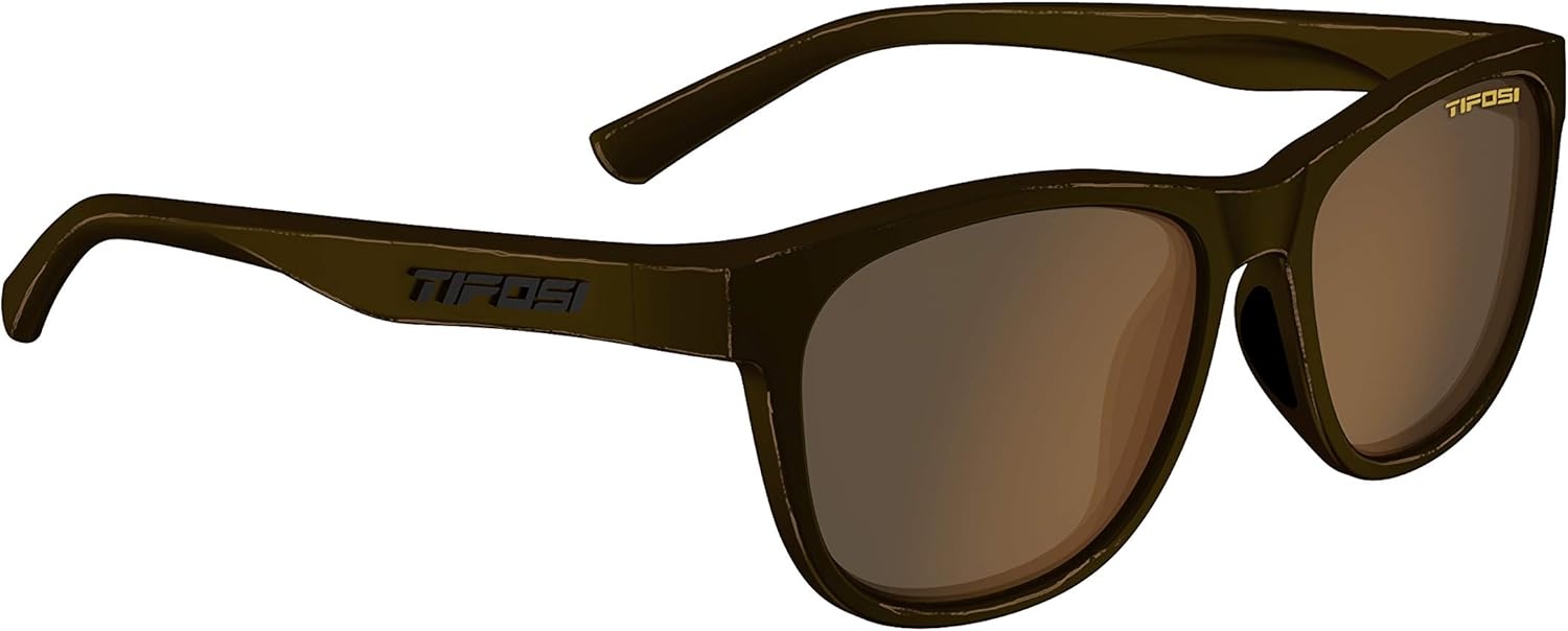 Tifosi Swick Sport Sunglasses – Ideal For Cycling, Golf, Hiking, Pickleball, Running, Tennis and Great Lifestyle Look(Distressed Bronze/Brown Polarized)