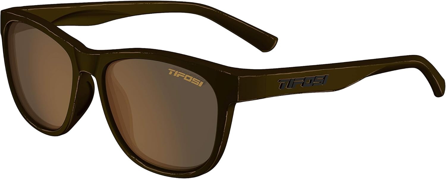 Tifosi Swick Sport Sunglasses – Ideal For Cycling, Golf, Hiking, Pickleball, Running, Tennis and Great Lifestyle Look(Distressed Bronze/Brown Polarized)