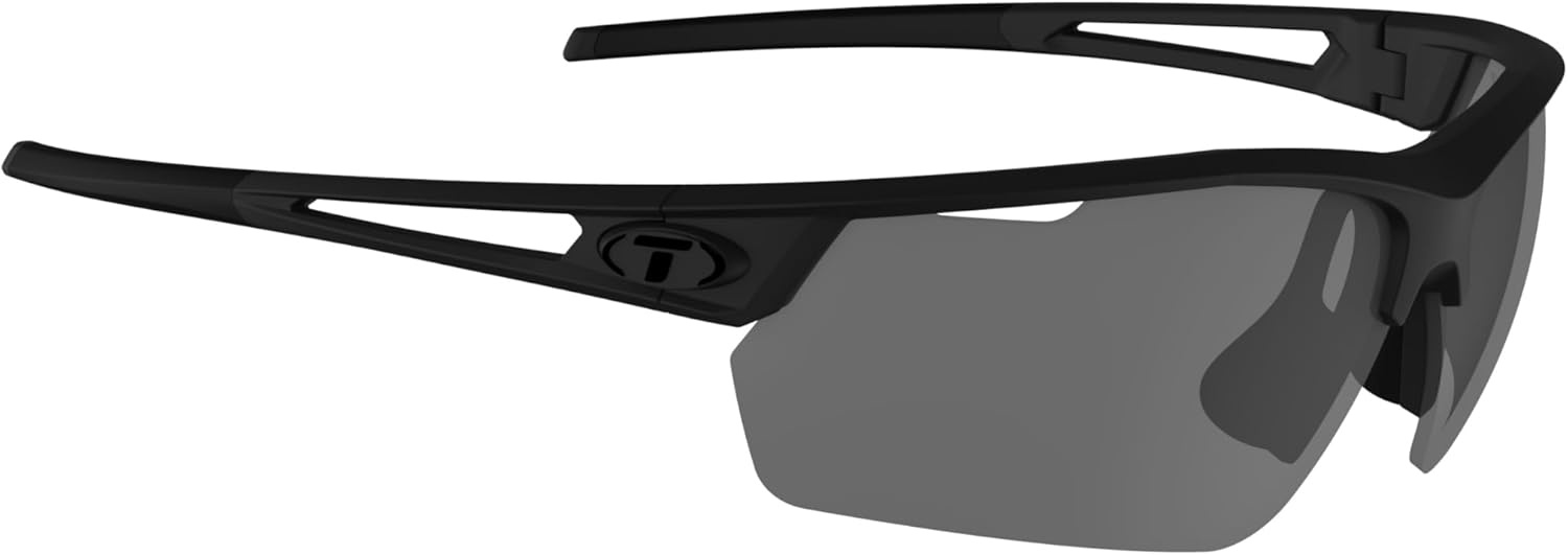 Tifosi Optics Navar FC Full Coverage Sport Sunglasses – Ideal For Golf, Pickleball, Running & Tennis. Vented Lenses(Blackout  Smoke)