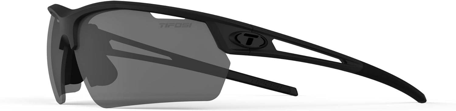 Tifosi Optics Navar FC Full Coverage Sport Sunglasses – Ideal For Golf, Pickleball, Running & Tennis. Vented Lenses(Blackout  Smoke)