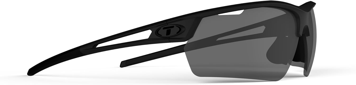 Tifosi Optics Navar FC Full Coverage Sport Sunglasses – Ideal For Golf, Pickleball, Running & Tennis. Vented Lenses(Blackout  Smoke)