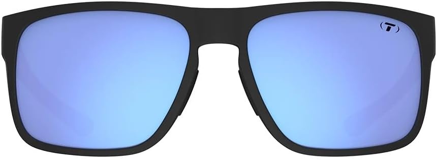 Tifosi Swick Sport Sunglasses – Ideal For Cycling, Golf, Hiking, Pickleball, Running, Tennis and Great Lifestyle Look(Blackout/Sky Blue Polarized)