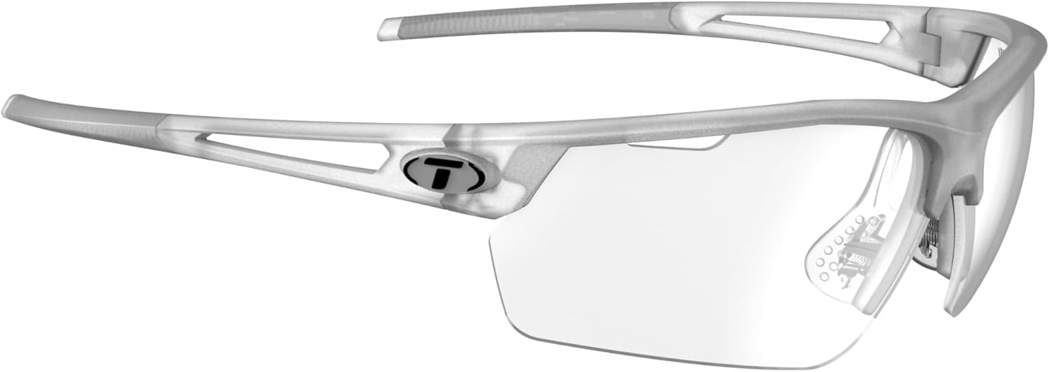 Tifosi Optics Navar FC Full Coverage Sport Sunglasses – Ideal For Golf, Pickleball, Running & Tennis. Vented Lenses(Satin Clear  Clear)